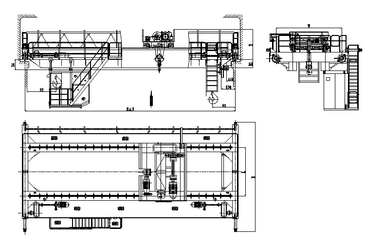Structural drawing of overhead crane
