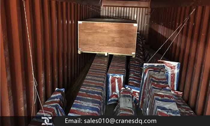 Crane parts in box and span in cloth are ready for delivery.