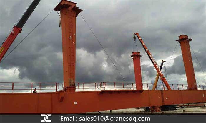 32 ton double girder gantry crane installation in Pakistan