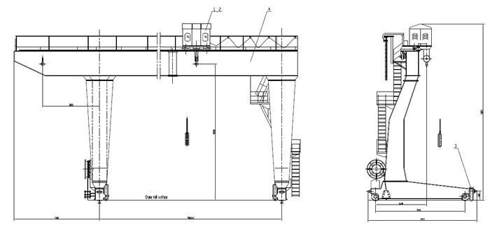 40 ton gantry crane design drawing