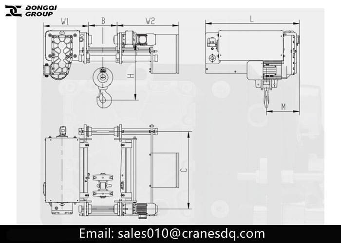 NRL Low-headroom Monorail Hoist design drawing