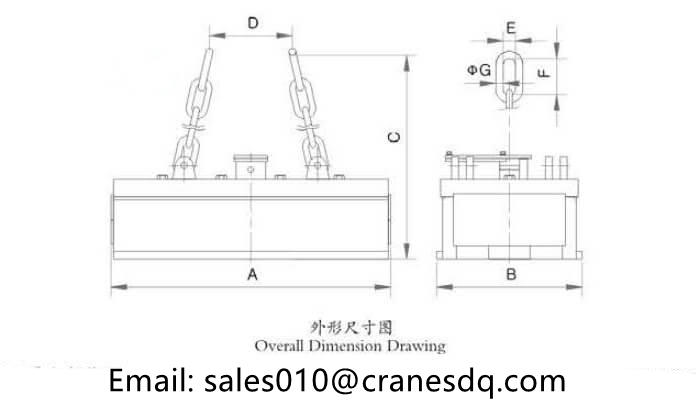 MW35 Series Lifting Electromagnet design drawing
