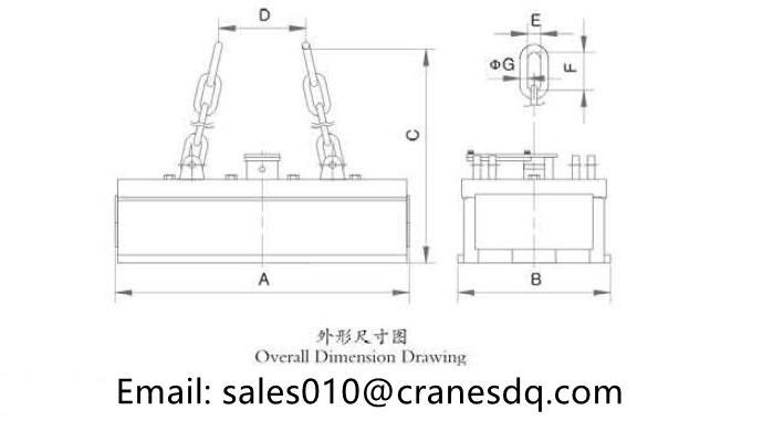 MW17 Series Lifting Electromagnet design drawing