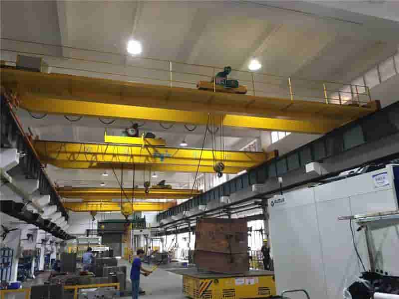 Cranes in injection molding factory