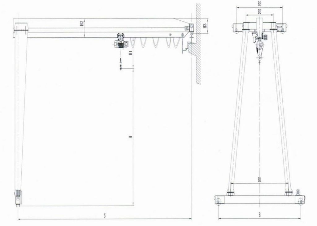 Semi Gantry Crane Design Drawings