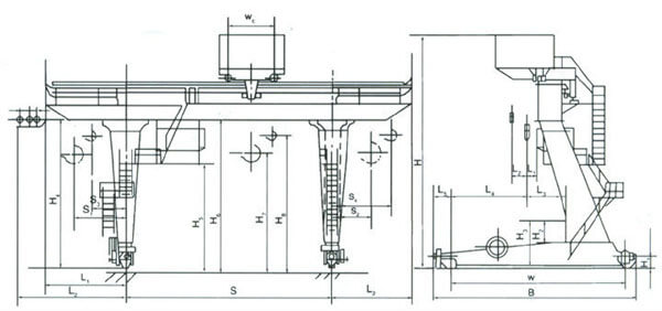 L type gantry crane drawing
