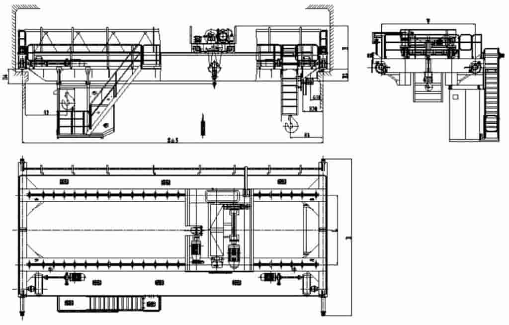 QD Double Girder Overhead Crane Design drawings