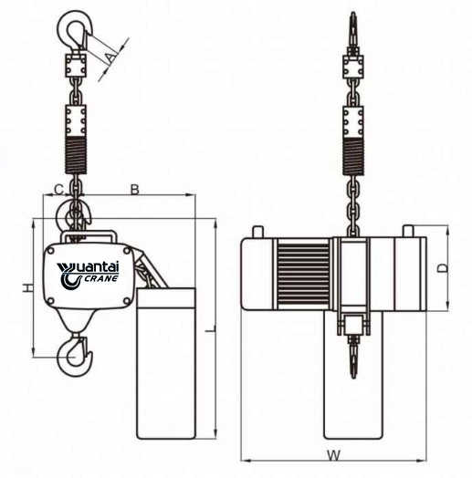 2t-10m Electric Chain Hoist (stage use) drawing