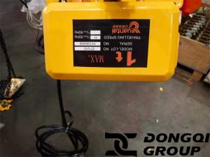 1 ton electric chain hoist trolley nameplate