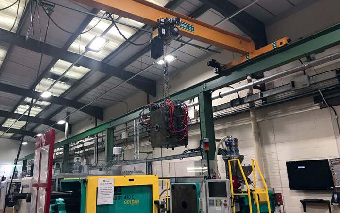 Pelloby extends crane runway at plastics factory