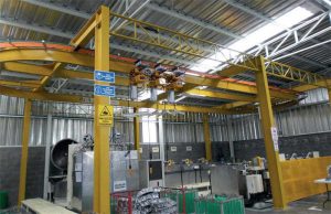 A Harrington Hoists factory installation.