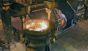 An indoor EOT crane used in the steel industry. Photo ABB