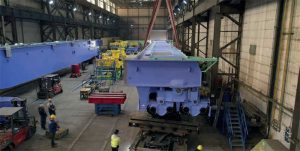 The Kranbau Köthen beams being loaded for transport to Duisberg