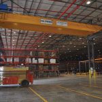 A double-girder crane manufactured by Morris