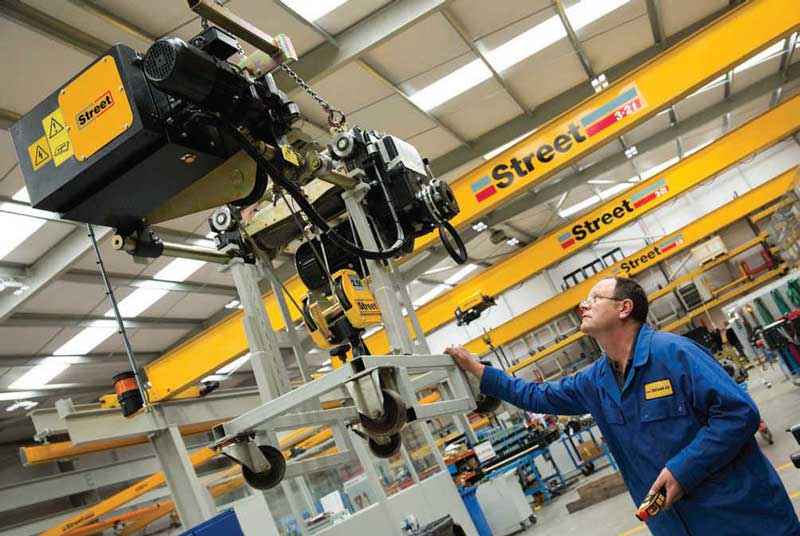 A ZX hoist in Street’s manufacturing facility