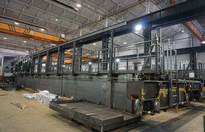 A crane being constructed for a steel mill in Iran.