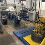 Spools of wire being handled at Casar’s facility.