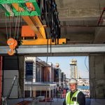 BB Cranes’ 3.2-ton single-girder overhead crane in the process of being installed at the seawater desalination plant at the Victoria & Alfred Waterfront.