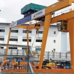 A MegaCrane 30t gantry crane used by Hyundai Engineering and Construction for a tunnelling cable project in Singapore.