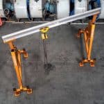 The Shearforce gantry legs can be set at a skew.