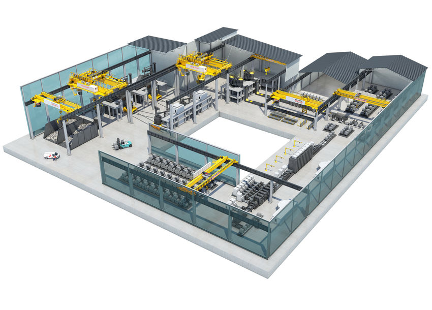 3d steel factory layout