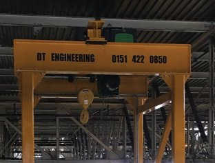 The Goliath crane is newly installed on top of the crane bridges of the EOTC factory crane ready for use