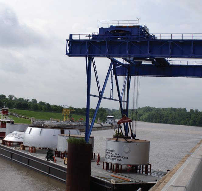 The dedication ceremony for the new crane