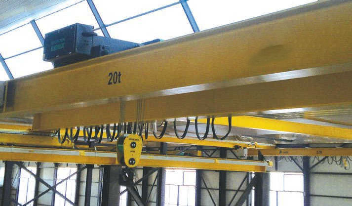 Bridge crane for train component repairs