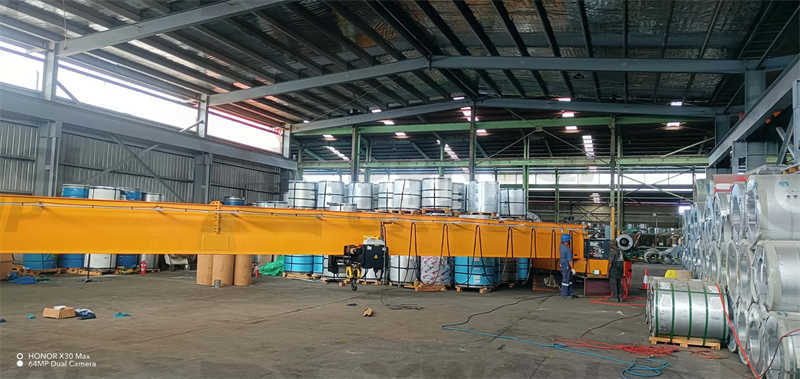 HD type 10-ton European-style single-girder bridge crane is being installed