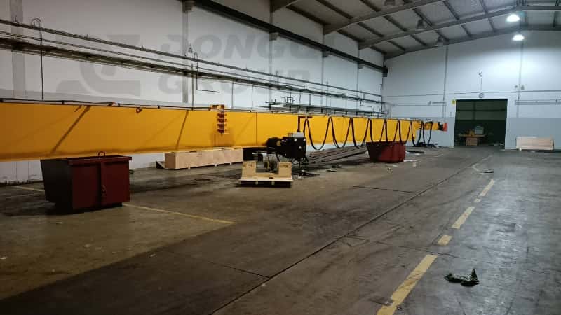 HD-type bridge crane being installed at a factory in Portugal